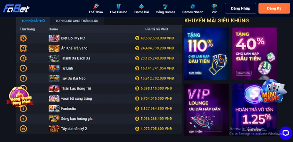 Bàn chơi Baccarat trực tuyến